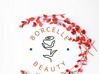 simple logo branding feminine flowers graphic design logo pretty red simple