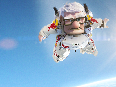 UP: Stratos carl fredrickson photoshop pixar red bull stratos up