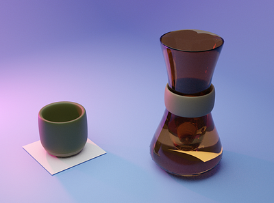 Chemex Mug Purple 3d blender illustration