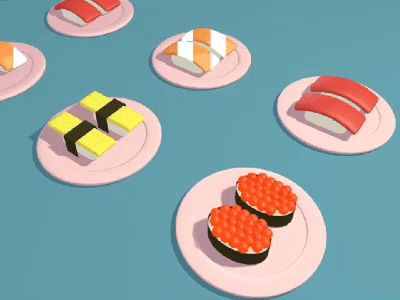 sushi rotation 3d cinema4d