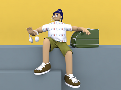 Chill Summer Character 3d 3dart cinema4d illustration