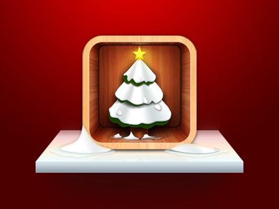 Christmas Tree app christmas icon iphone table tree ui wood