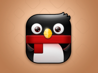 Penguin app black icon iphone qq ui