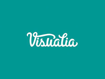 Visualia blue custom design letter lettering logo typeface typo web white