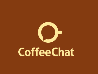 CoffeeChat brown chat coffee cup logo