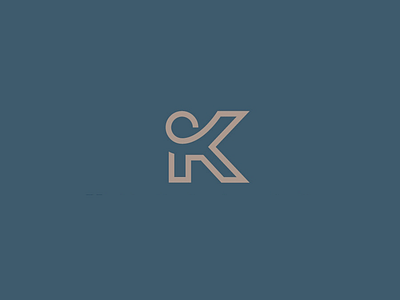 KC monogram blue c gold k logo monogram type