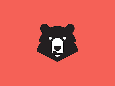 Bear animal bear eye icon logo logotype red