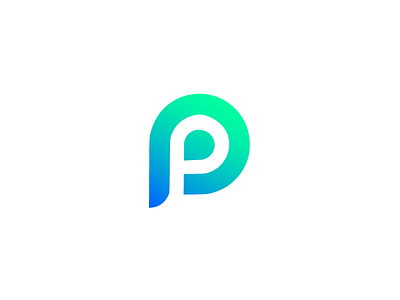 PP blue color green letter logo logotype p ui ux