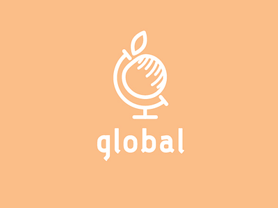 global apple company fruit globe import logo logotype