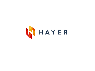 HAYER color h logo logotype negative red space yellow