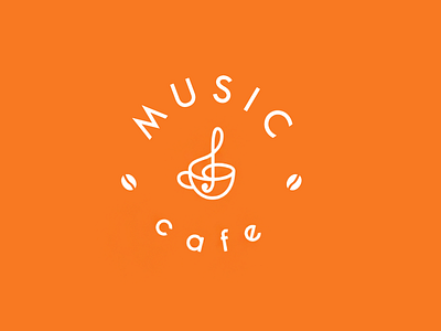 MUSIC cafe cafe coffee cup logo logotype music