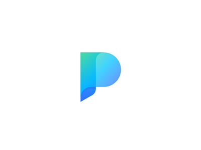 P blue gradient letter logo logotype p typeface typo typography