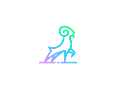 Ram logo animal color colorful line logo logotype ram