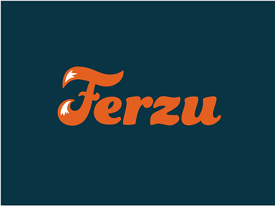 Ferzu animal blue color custom letter lettering logo logotype script tail typeface typo typography