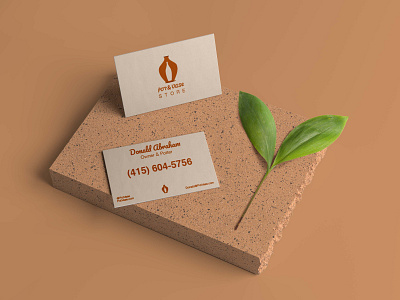 Business Card Design for Pot & Vase Store branding business card design graphic design icon logo pot pottery stationery vector