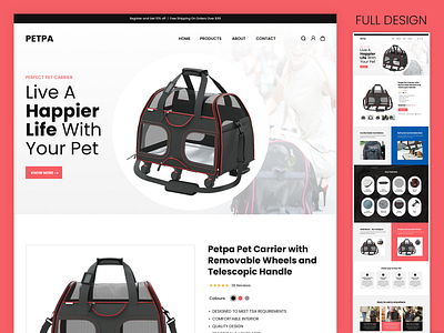 Petpa - pet carrier website design development shopify ui ux website wordpress