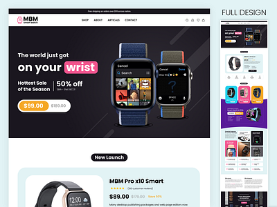 Mbm - smart watch website branding design development ui ux website wordpress