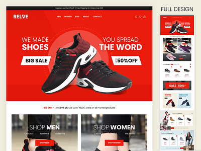 Relve - shoe website branding design development ui ux website wordpress