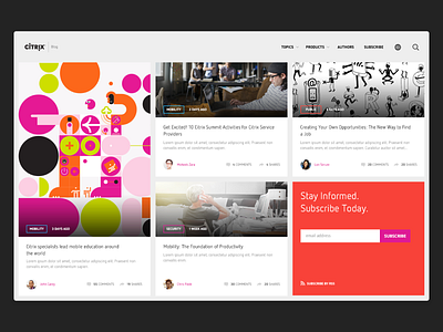 Citrix Blog - Homepage blog blog design citrix interface design product design ui ux visual design