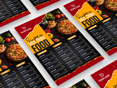 Food menu design food flyer