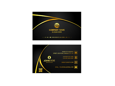 Black & Golden Business Card branding design graphic design illustration logo ui ux vector