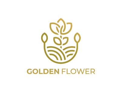 Golden Flower Logo branding design graphic design illustration logo ui ux vector