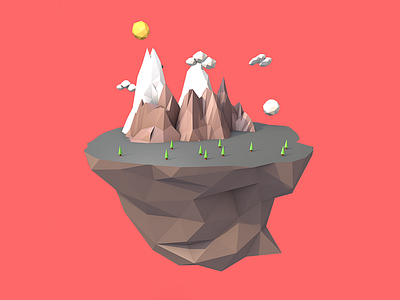 Hello Dribbblers 3d low poly