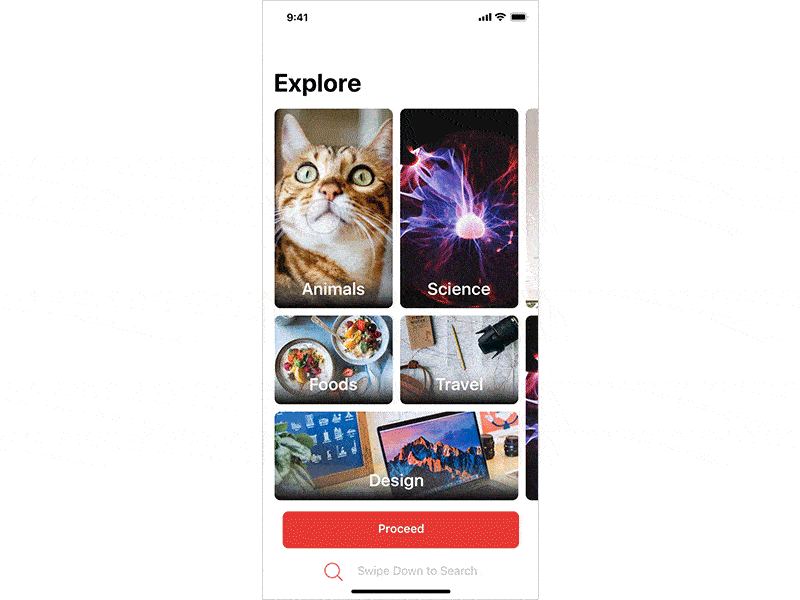 Microinteraction 1 on Explore Page ui ux