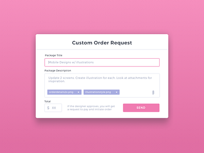 Custom Order | HexGig attachments custom dialog order payment sketch ui web