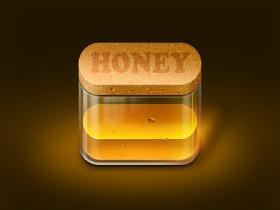 Swimming bee glass honey