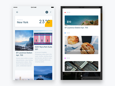 A travel concept project of mobile app. app blog clean colors grid minimalism type typography