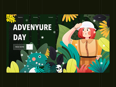 Adventure Day art asia character design design flat graphic design illustration illustrator ui vector web