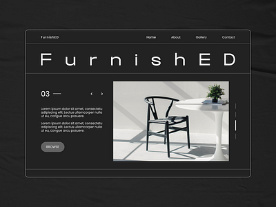FurnishED ｜Website design furniture interior interior design landing page typography ui website