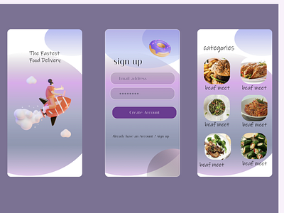 Simple Food delivery app app design food delivery colors graphic design ui