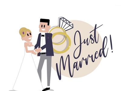 Video - Just Married 3d animation branding design graphic design illustration logo motion graphics typography ui ux vector