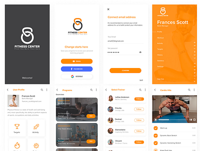 UI/UX - Fitness Center App 3d animation app branding design graphic design illustration logo motion graphics typography ui ux vector