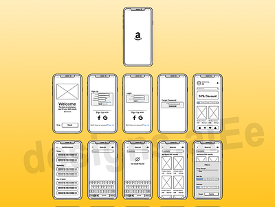 Amazon Shopping App Wireframe branding design graphic design illustration mobile app mobileapp ui ux wireframe