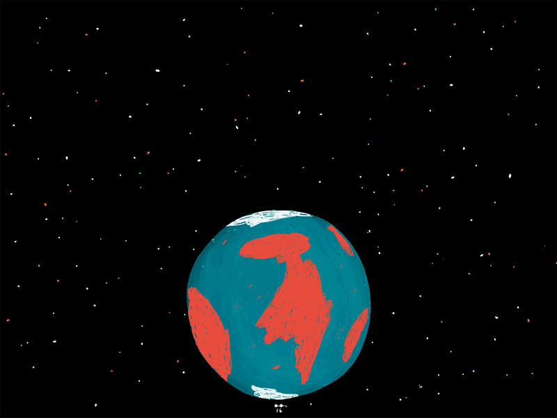 Earth 2d animation cycle doodle earth gif knife mood scene space stab test