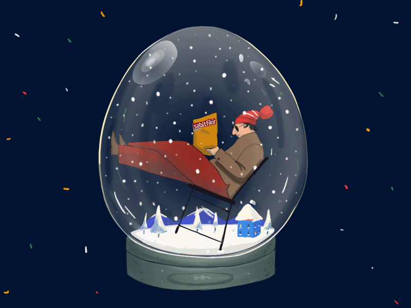 Happy New Year 2017 akifkaynar animation book editorial gif illustration magazine motion newyear sabitfikir snowglobe