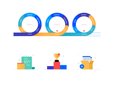 Icons and sсhemes icons illustration vector