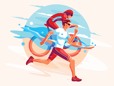 Triathlon illustration graphic design illustration vector