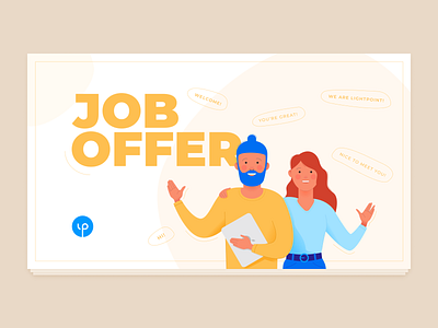 Job offer character design illustration vector