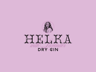 Helka Gin classic classic font classical art drink gin gintonic girl lavender logo logotype princess purple typogaphy woman