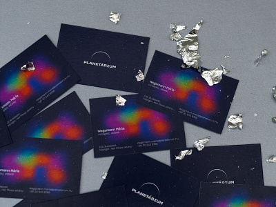 Business Cards from the identity of Planetarium Budapest branding business card cloud design identity identity design logo museum nebula planet planetarium space stars typography