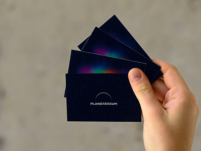 Business Cards from the identity of Planetarium Budapest business card cloud identity identity design logo museum nebula planet planetarium space stars typography