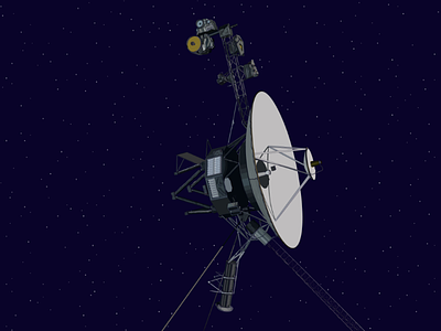 Voyager spacecraft graphic graphicdesign illustration planet planetarium satellite space spacecraft stars vector vectorart