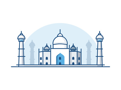 Taj Mahal illustration india taj mahal