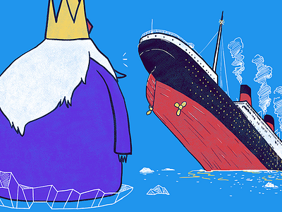 KING OF ICEBERG adventure culture doodle ice illustration king pop time titanic
