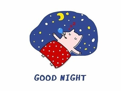 Good Night bedtime character draw good illustration night piggy