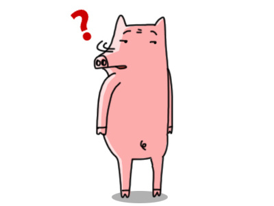 What? doodle illustration line stickers piggy what